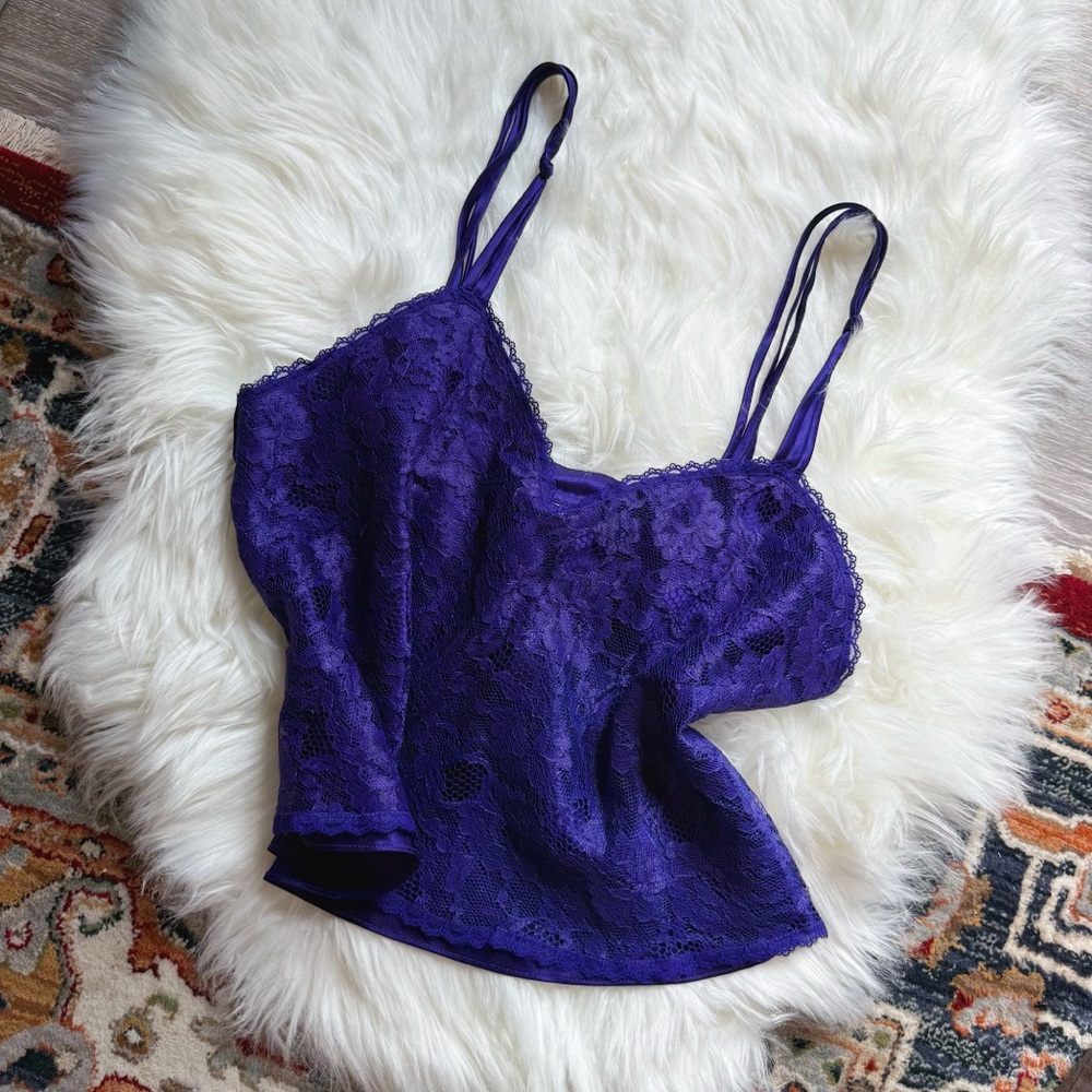 Victoria's Secret Vintage 1980s Purple Lace Camisole - Size M